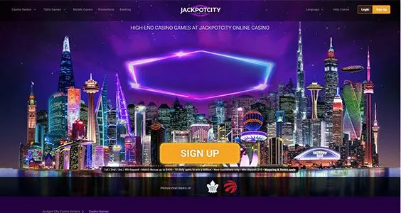 JackpotCity homepage