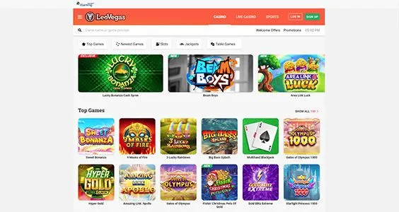 LeoVegas games page